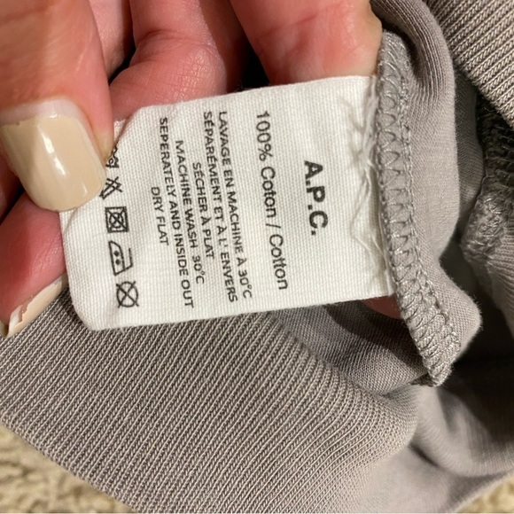 A.P.C. Women’s Taupe Pullover Cotten Sweatshirt Size M Loungewear Athleisure - Picture 7 of 7